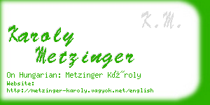 karoly metzinger business card